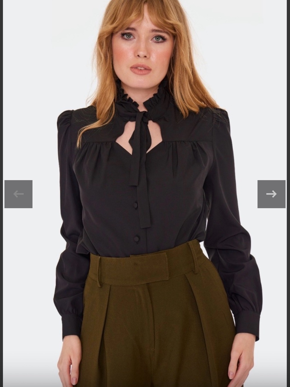 Voodoo Vixen NWT Black Ruffle Tie-Neck Blouse US 12-14 (UK 16/xxl)